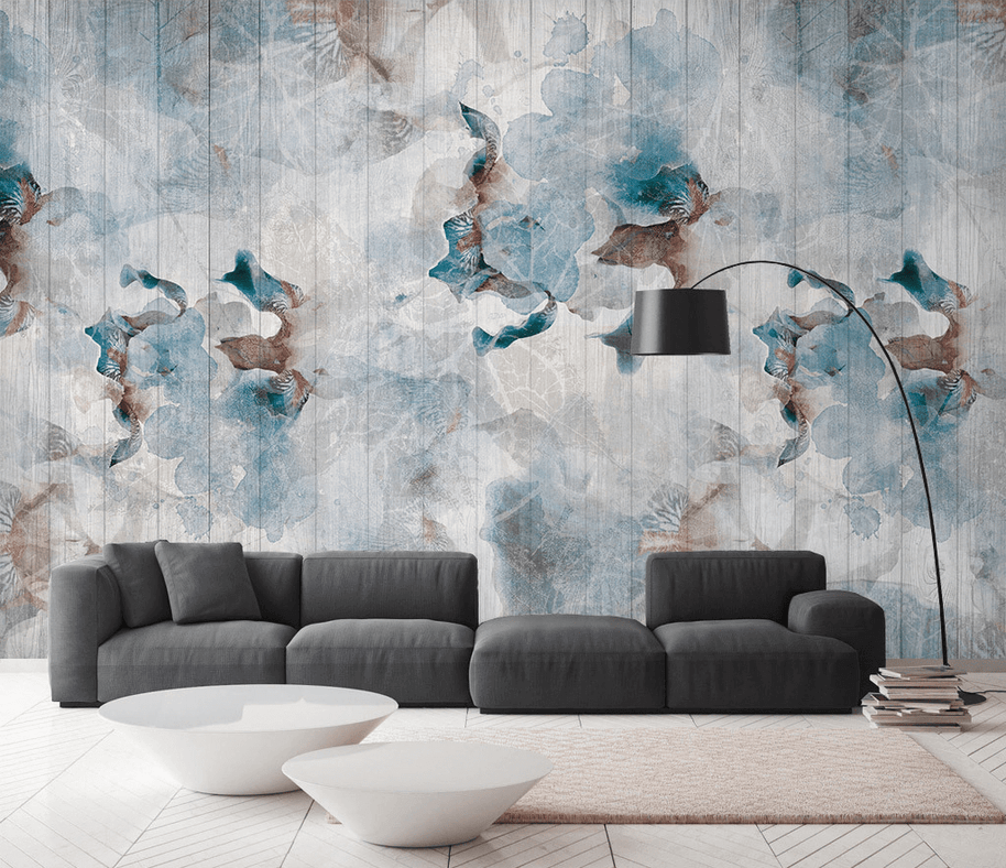 MinimalisticDecor.com-Abstract Floral Wallpaper Murals: Transform Your Space