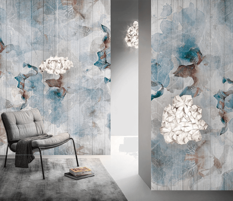 MinimalisticDecor.com-Abstract Floral Wallpaper Murals: Transform Your Space
