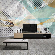 MinimalisticDecor.com-Abstract Green Geometric Wallpaper for Home Wall Decor