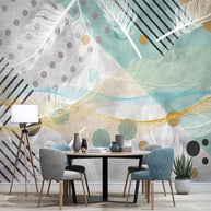 MinimalisticDecor.com-Abstract Green Geometric Wallpaper for Home Wall Decor