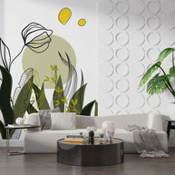 MinimalisticDecor.com-Abstract Green Leaf Wallpaper Mural - Transform Your Space