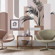 MinimalisticDecor.com-Abstract Leaves Wallpaper Mural: Transform Your Space