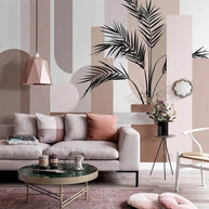 MinimalisticDecor.com-Abstract Leaves Wallpaper Mural: Transform Your Space