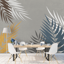MinimalisticDecor.com-Abstract Leaves Wallpaper Murals: Transform Your Space