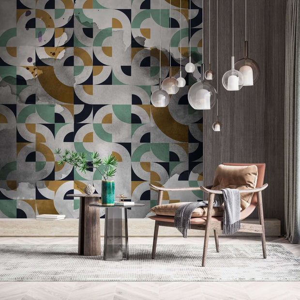 MinimalisticDecor.com-Abstract Moroccan Theme - Living Room Wallpaper Mural
