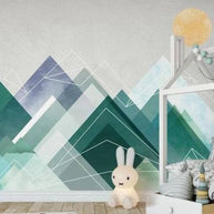 MinimalisticDecor.com-Abstract Mountains Kids Room Wallpaper: Transform Your Space