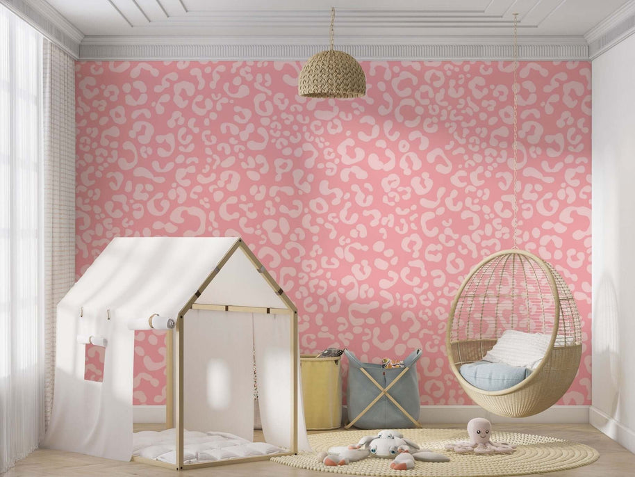 MinimalisticDecor.com-Abstract Pink Girls Room Wallpaper Mural