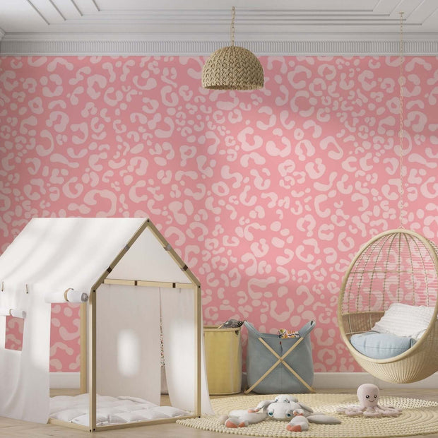 MinimalisticDecor.com-Abstract Pink Girls Room Wallpaper Mural