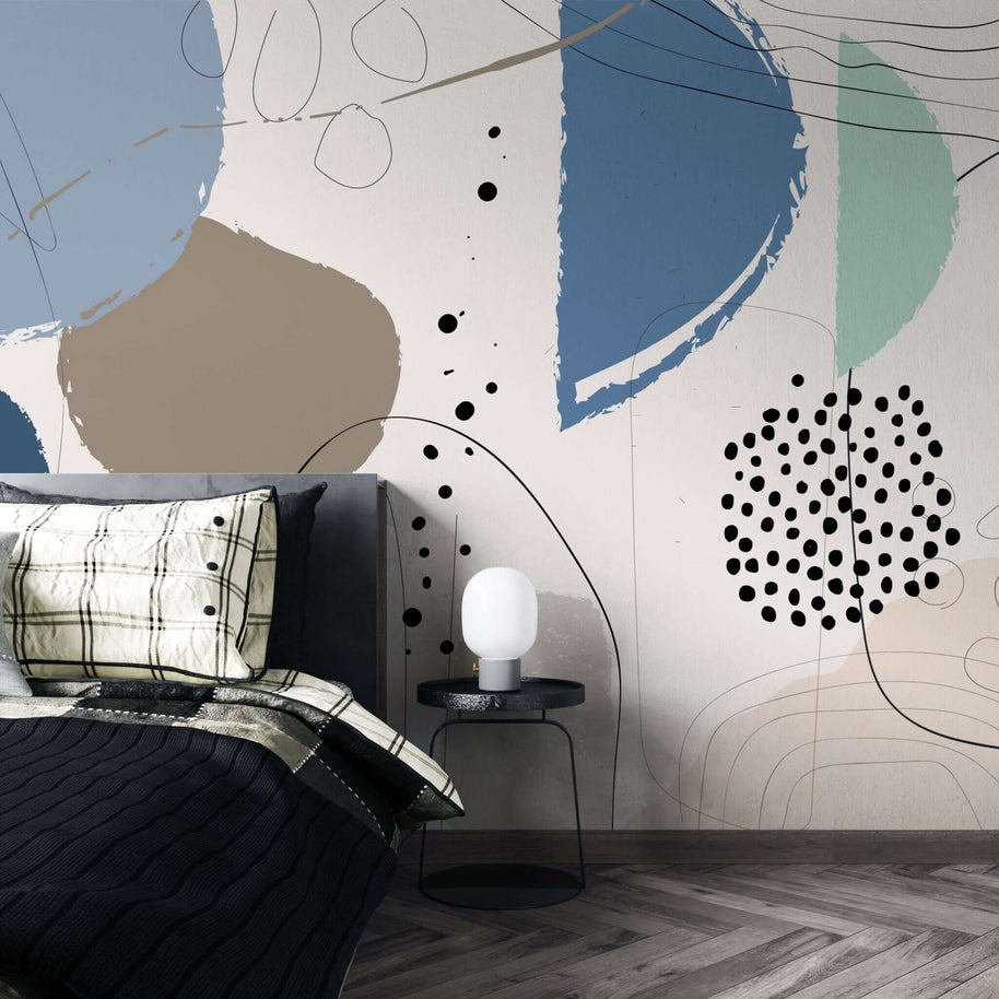 MinimalisticDecor.com-Abstract Shape Spheres - Living Room Wallpaper