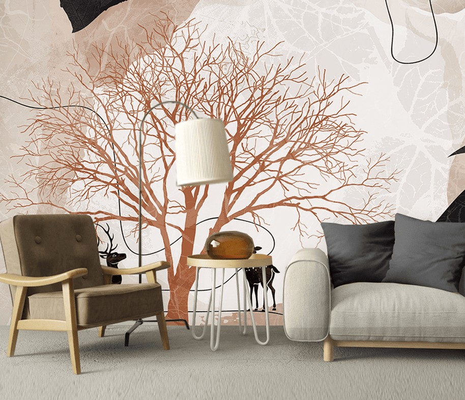MinimalisticDecor.com-Abstract Tree Wallpaper Murals - Transform Your Space