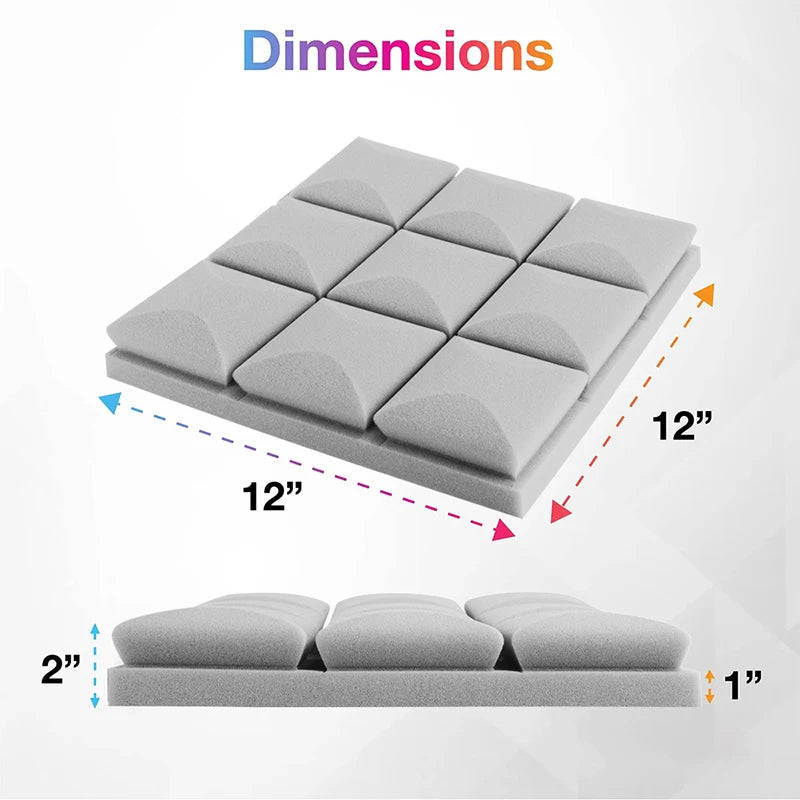 MinimalisticDecor.com-Acoustic Insulation Foam Wall Panels – Soundproof Polyurethane Tiles 30x30x5cm