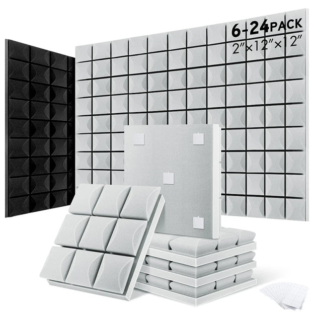 MinimalisticDecor.com-Acoustic Insulation Foam Wall Panels – Soundproof Polyurethane Tiles 30x30x5cm