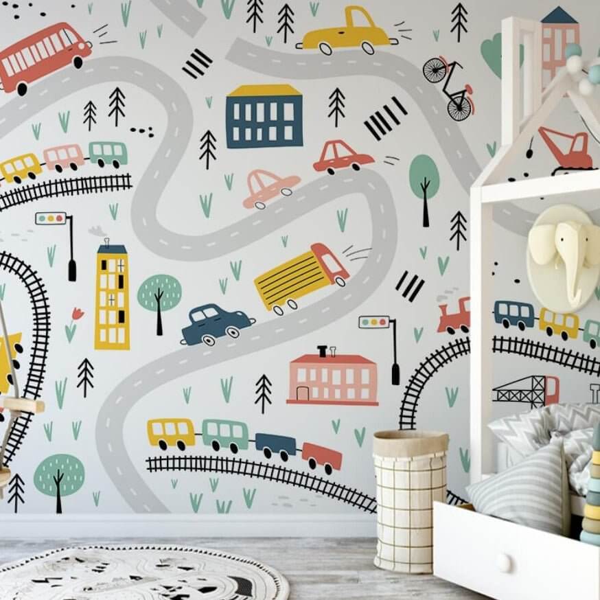MinimalisticDecor.com-Adventurous Car Track Journey Wall