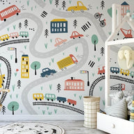 MinimalisticDecor.com-Adventurous Car Track Journey Wall