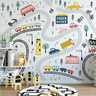 MinimalisticDecor.com-Adventurous Car Track Journey Wall