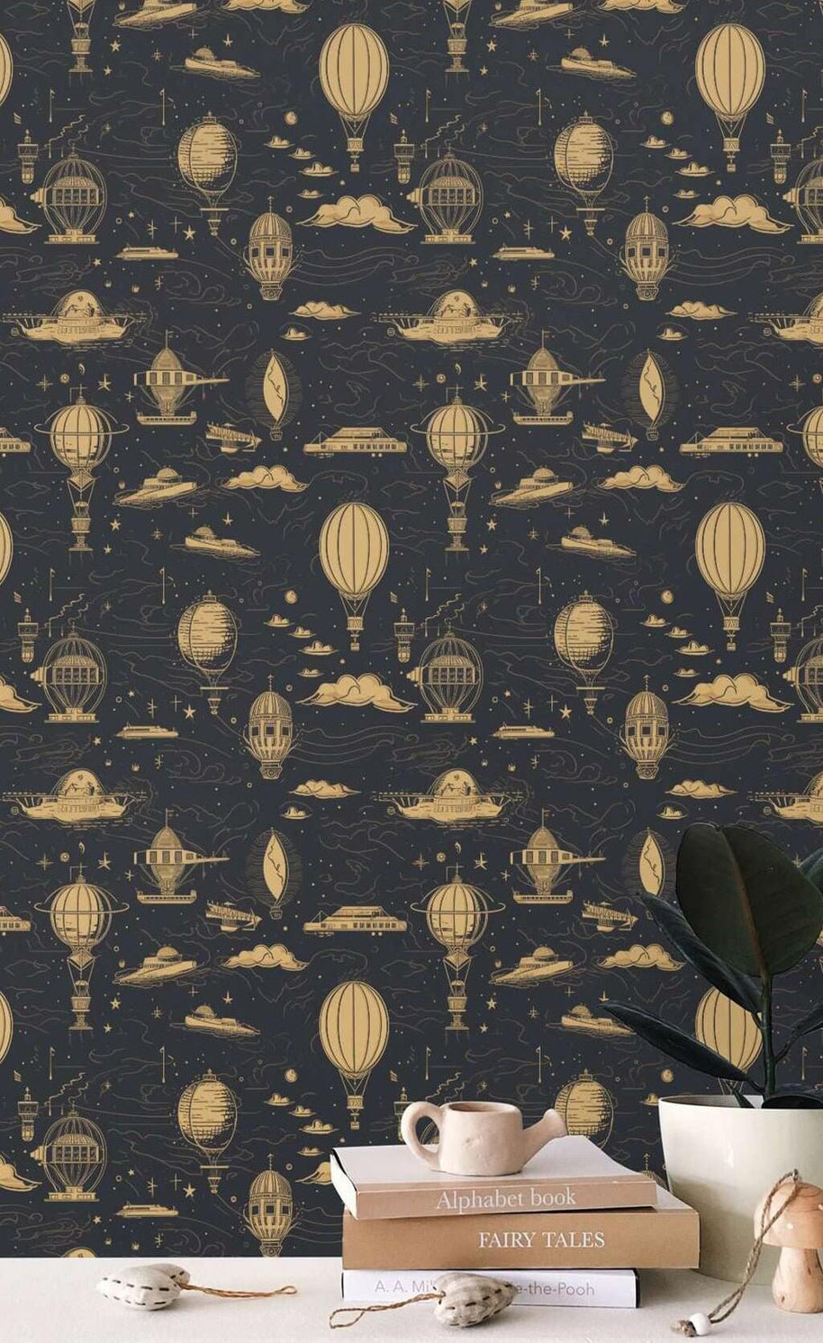 MinimalisticDecor.com-Air Balloons Pattern Wallpaper Mural for kids Room
