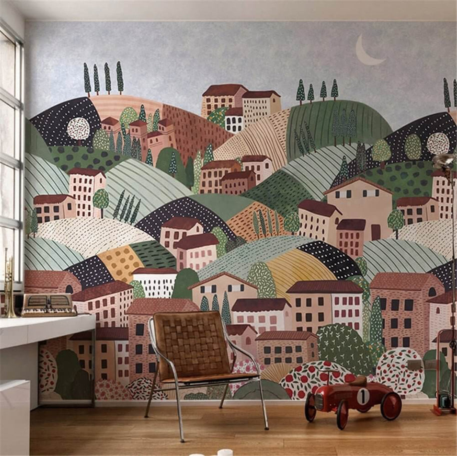 MinimalisticDecor.com-Alpine Village Wallpaper Mural: Transform Your Space!