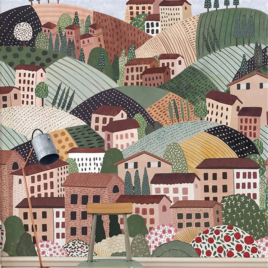 MinimalisticDecor.com-Alpine Village Wallpaper Mural: Transform Your Space!