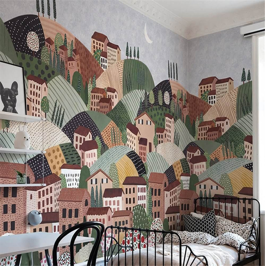 MinimalisticDecor.com-Alpine Village Wallpaper Mural: Transform Your Space!