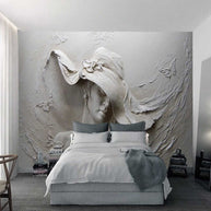 MinimalisticDecor.com-Ancient Style Lady with Hat Wallpaper for Home Wall Decor