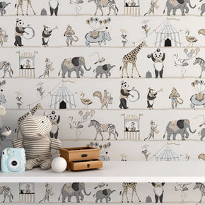 MinimalisticDecor.com-Animal Circus - Kids Room Wallpaper Mural