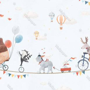 MinimalisticDecor.com-Animals Circus Kids Room Wallpaper Mural