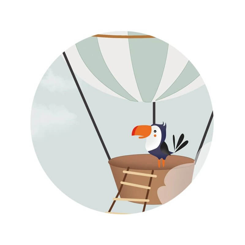 MinimalisticDecor.com-Animals Flying on Air Balloons Nursery Wallpaper