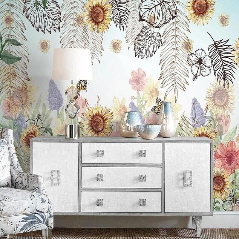 MinimalisticDecor.com-Artistic Leaf Wallpaper for Home Wall Decor