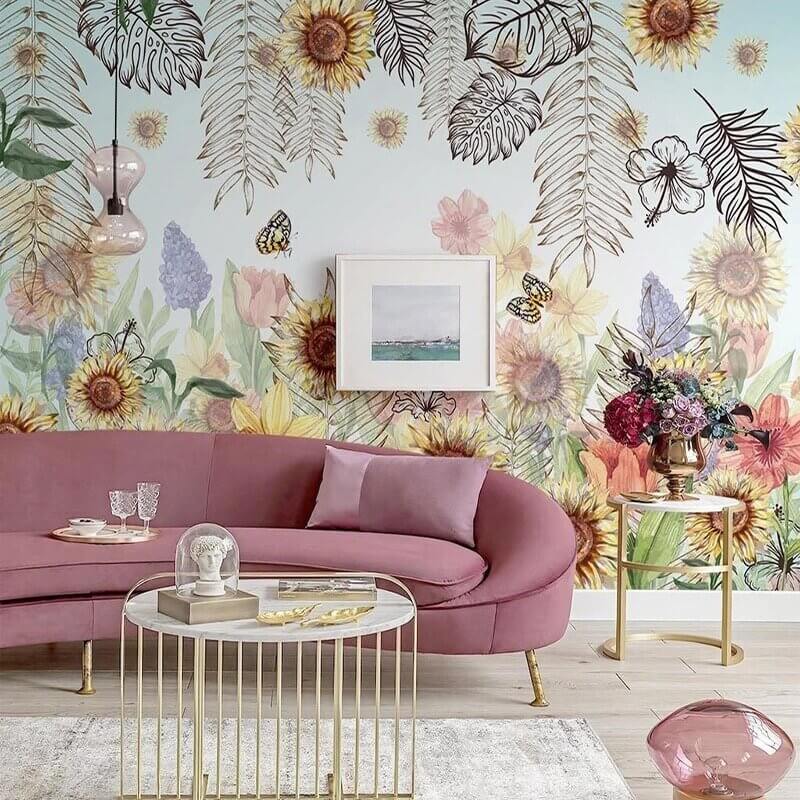 MinimalisticDecor.com-Artistic Leaf Wallpaper for Home Wall Decor