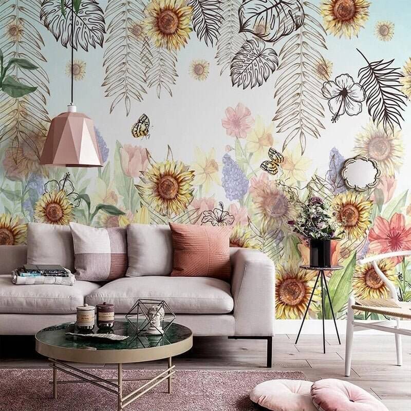 MinimalisticDecor.com-Artistic Leaf Wallpaper for Home Wall Decor