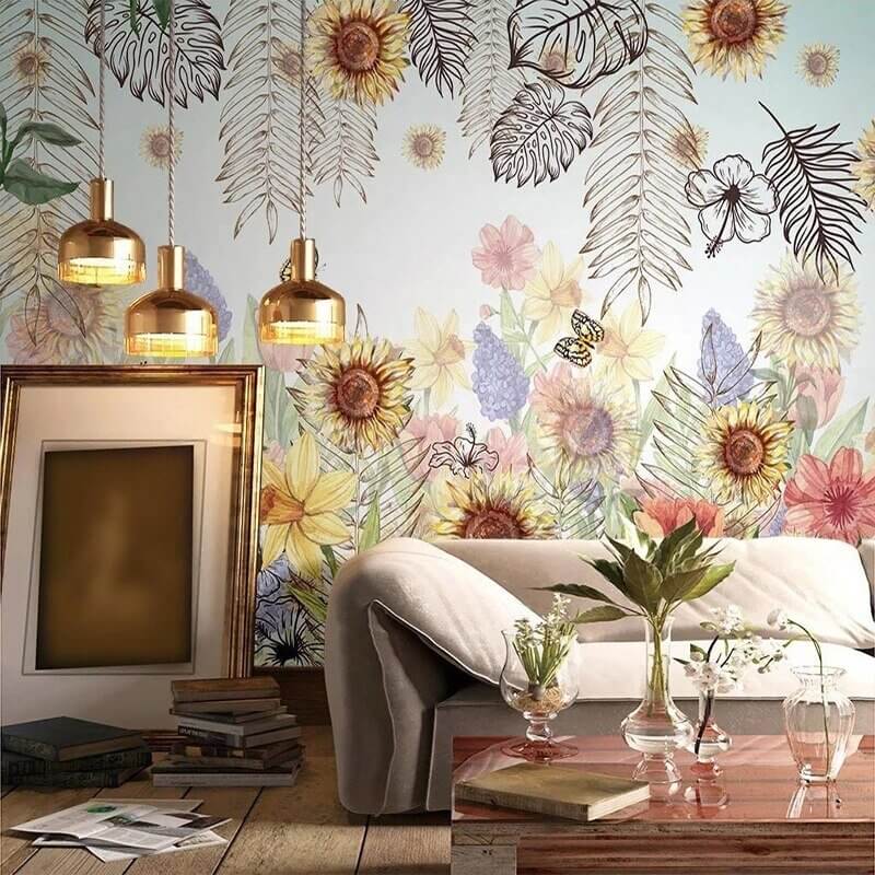 MinimalisticDecor.com-Artistic Leaf Wallpaper for Home Wall Decor