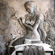 MinimalisticDecor.com-Artistic Mermaid Haven Living Room Mural Wallpaper