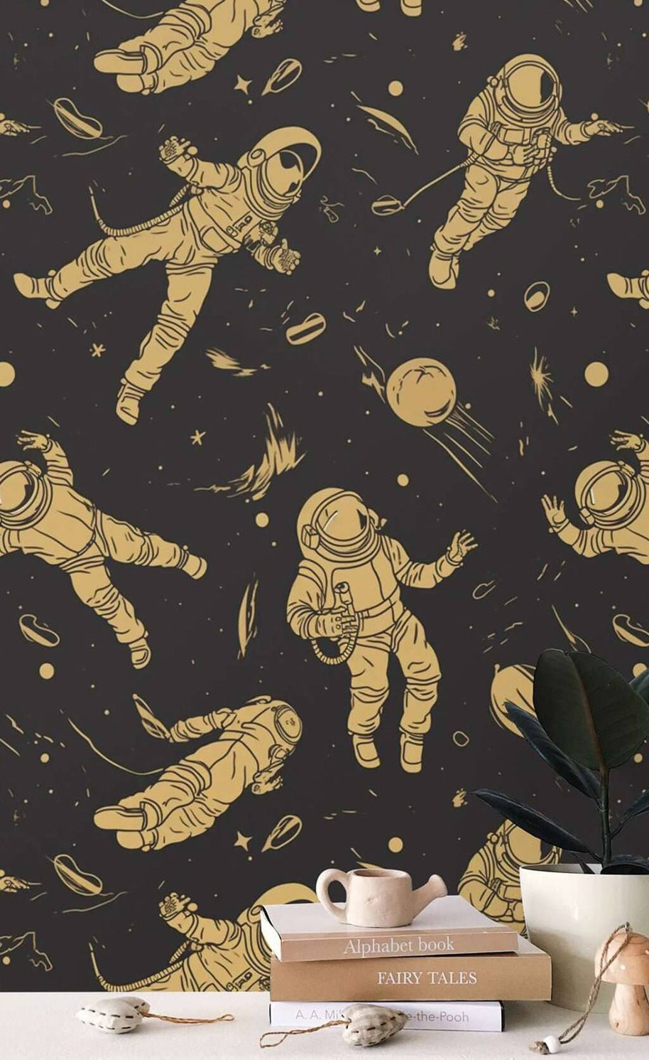 MinimalisticDecor.com-Astromaut in space Wallpaper Mural for kids Room