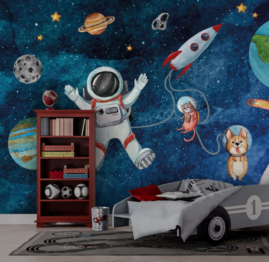 MinimalisticDecor.com-Astronaut Galaxy Wallpaper Mural - Transform Your Space