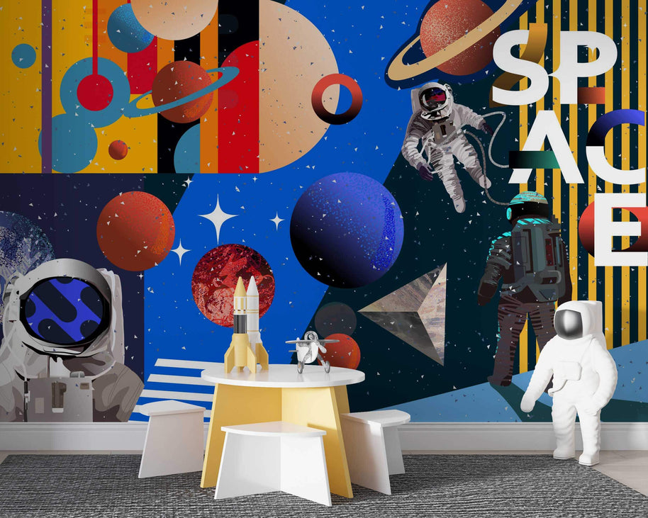 MinimalisticDecor.com-Astronaut Space Wallpaper Mural - Enhance Your Space