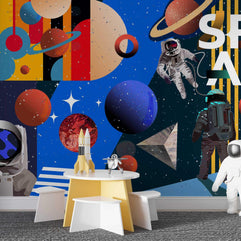 MinimalisticDecor.com-Astronaut Space Wallpaper Mural - Enhance Your Space