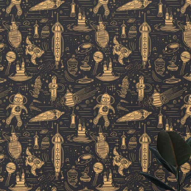 MinimalisticDecor.com-Astronaut Theme Wallpaper Mural