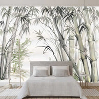 MinimalisticDecor.com-Bamboo Bars Plants Trees Wallpaper for Home Wall Decor