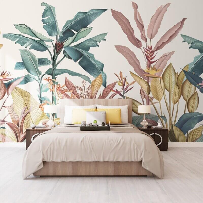 MinimalisticDecor.com-Banana Leaf Rain Forest Wallpaper for Home Wall Decor