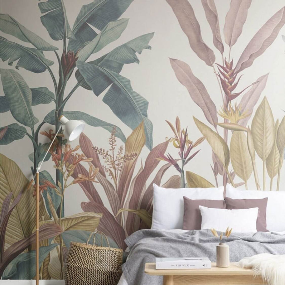 MinimalisticDecor.com-Banana Leaf Rain Forest Wallpaper for Home Wall Decor
