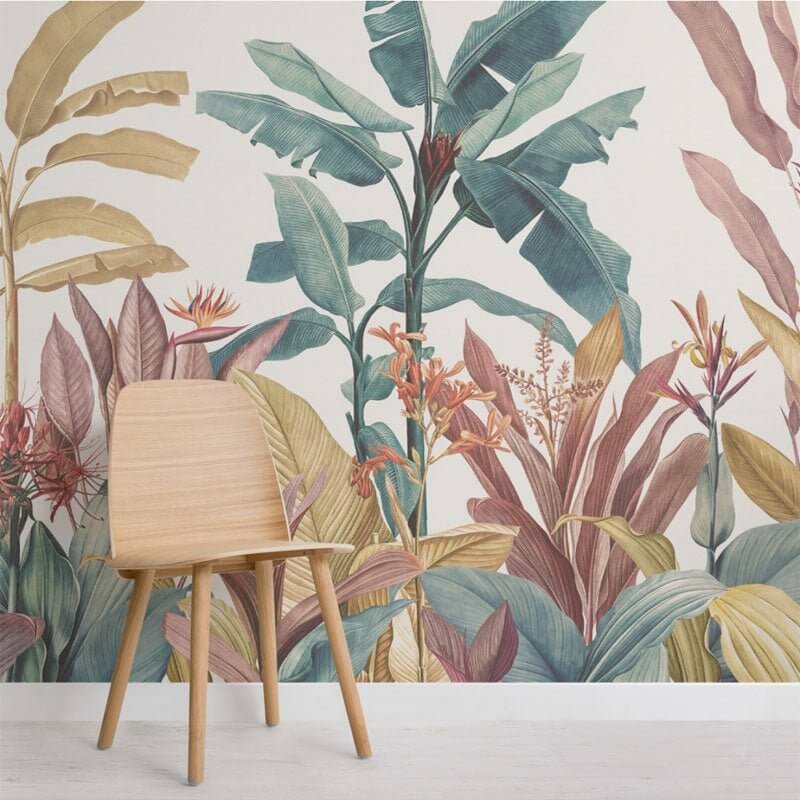 MinimalisticDecor.com-Banana Leaf Rain Forest Wallpaper for Home Wall Decor