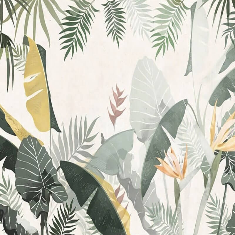 MinimalisticDecor.com-Banana Leaves Tropical Wallpaper Mural