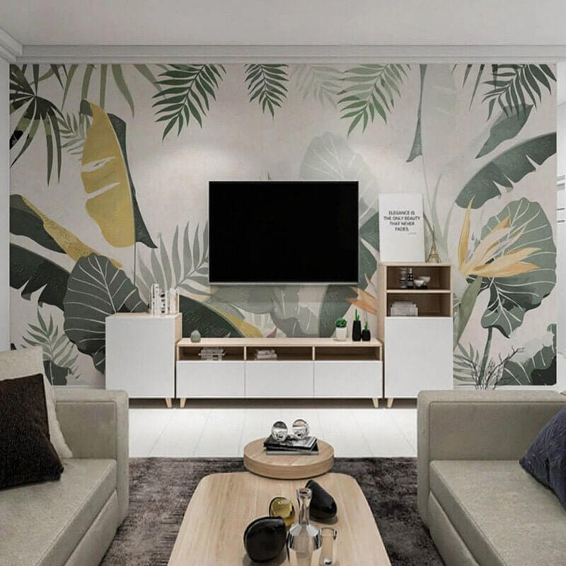 MinimalisticDecor.com-Banana Leaves Tropical Wallpaper Mural
