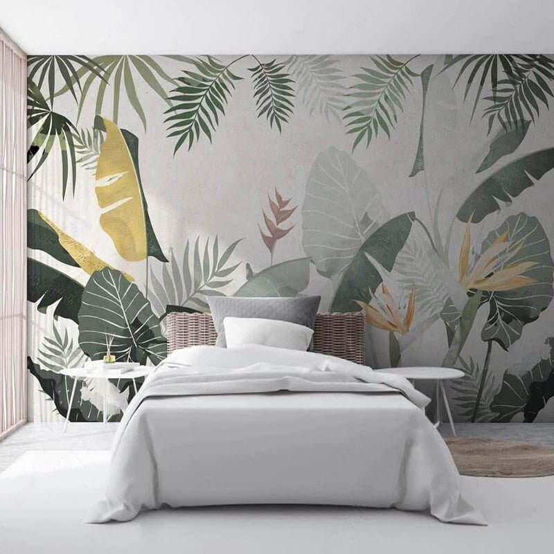 MinimalisticDecor.com-Banana Leaves Tropical Wallpaper Mural
