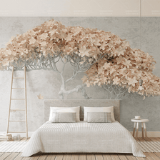 MinimalisticDecor.com-Beige Willow 3D Tree Wallpaper Murals - Transform Your Space