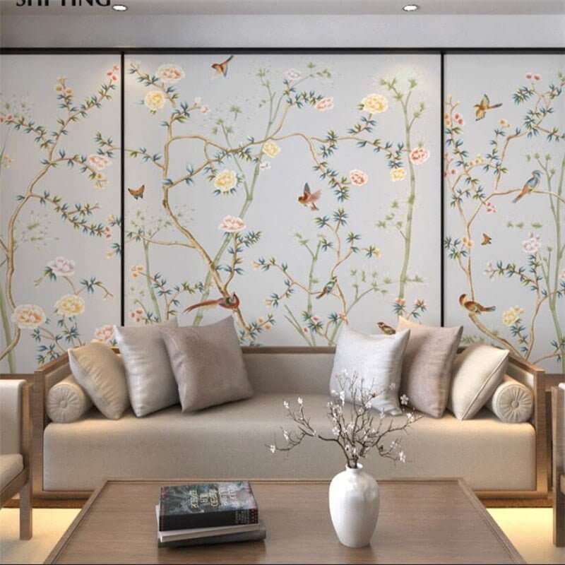 MinimalisticDecor.com-Birds on Tree Wallpaper Mural: Bring Nature Indoors