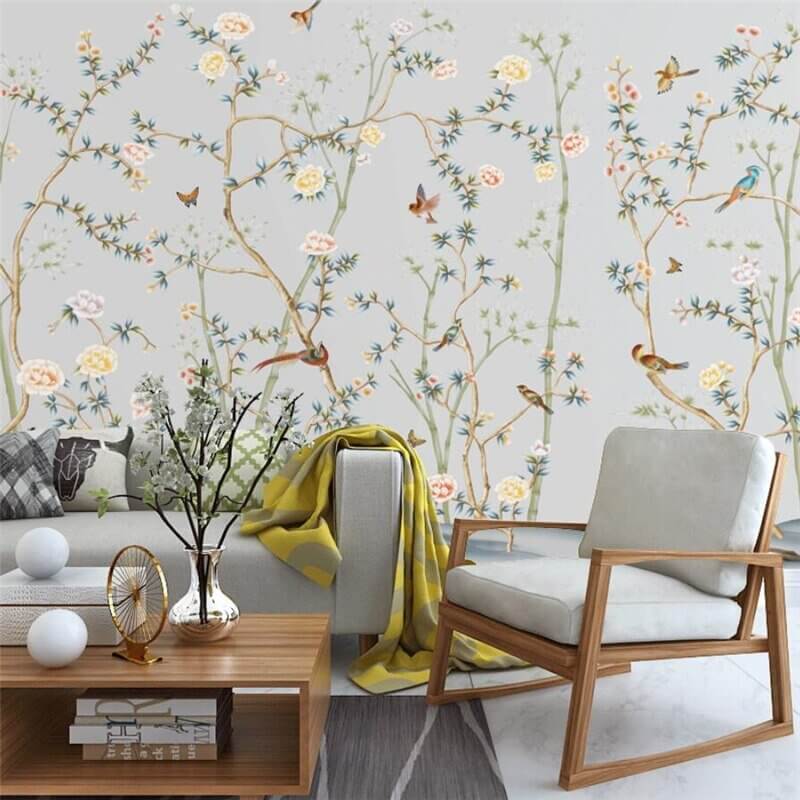 MinimalisticDecor.com-Birds on Tree Wallpaper Mural: Bring Nature Indoors