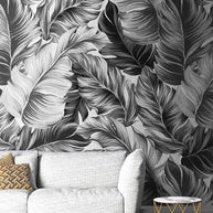 MinimalisticDecor.com-Black Beauty Leaves Wallpaper Mural