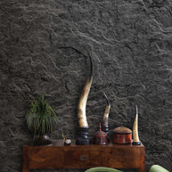 MinimalisticDecor.com-Black Layered Stone Wallpaper Mural