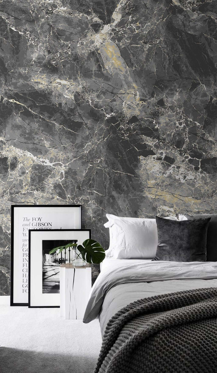 MinimalisticDecor.com-Black Marble Theme Wallpaper